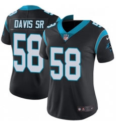Women's Carolina Panthers 58 Thomas Davis Elite Black Team Color NFL Jersey
