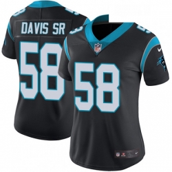 Women's Carolina Panthers 58 Thomas Davis Elite Black Team Color NFL Jersey