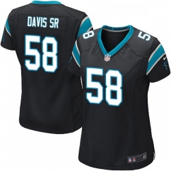 Women's Carolina Panthers 58 Thomas Davis Game Black Team Color NFL Jersey