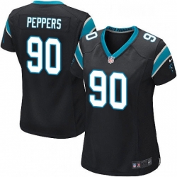 Women's Carolina Panthers 90 Julius Peppers Game Black Team Color NFL Jersey