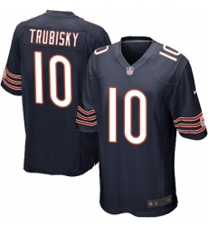 Chicago Bears 10 Mitchell Trubisky Game Navy Blue Team Color NFL Jersey