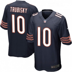 Chicago Bears 10 Mitchell Trubisky Game Navy Blue Team Color NFL Jersey