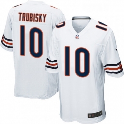 Chicago Bears 10 Mitchell Trubisky Game White NFL Jersey