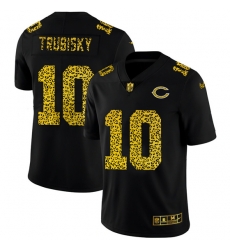 Chicago Bears 10 Mitchell Trubisky Leopard Print Fashion Vapor Limited NFL Jersey Black