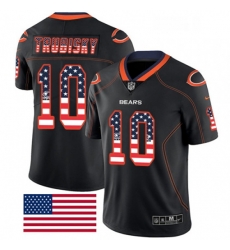 Chicago Bears 10 Mitchell Trubisky Limited Black Rush USA Flag NFL Jersey
