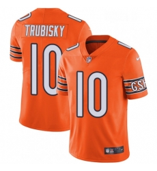 Chicago Bears 10 Mitchell Trubisky Limited Orange Rush Vapor Untouchable NFL Jersey