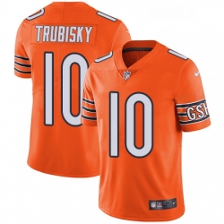 Chicago Bears 10 Mitchell Trubisky Limited Orange Rush Vapor Untouchable NFL Jersey