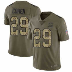 Chicago Bears 29 Tarik Cohen Limited OliveCamo Salute To Service NFL Jersey