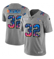 Chicago Bears 32 David Montgomery Multi Color 2020 NFL Crucial Catch NFL Jersey Greyheather