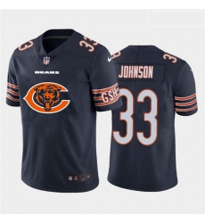 Chicago Bears 33 Jaylon Johnson Navy Team Big Logo Vapor Untouchable Limited Jersey