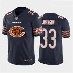 Chicago Bears 33 Jaylon Johnson Navy Team Big Logo Vapor Untouchable Limited Jersey