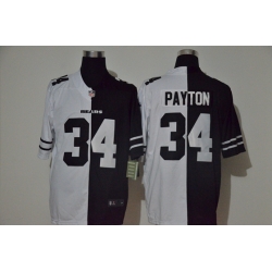 Chicago Bears 34 Walter Payton Black And White Split Vapor Untouchable Limited Jersey