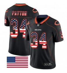 Chicago Bears 34 Walter Payton Limited Black Rush USA Flag NFL Jersey Chicago Bears 34 Walter Payton Limited Black Rush USA Flag NFL Jersey