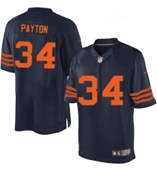 Chicago Bears 34 Walter Payton Navy Blue Alternate Vapor Untouchable Limited Player NFL Jersey