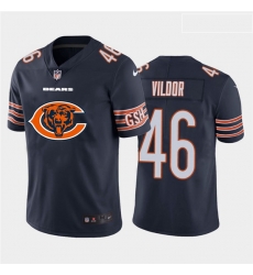 Chicago Bears 46 Kindle Vildor Navy Team Big Logo Vapor Untouchable Limited Jersey