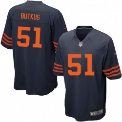 Chicago Bears 51 Dick Butkus Game Navy Blue Alternate NFL Jersey