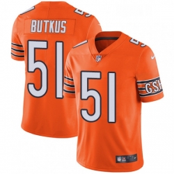Chicago Bears 51 Dick Butkus Limited Orange Rush Vapor Untouchable NFL Jersey