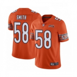 Chicago Bears 58 Roquan Smith Orange Alternate 100th Season Limited Football Jersey