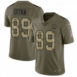 Chicago Bears 89 Mike Ditka Limited OliveCamo Salute To Service NFL Jersey