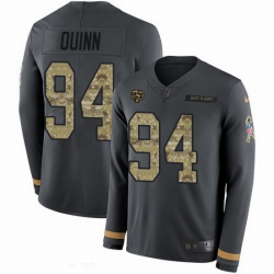 Chicago Bears 94 Robert Quinn Anthracite Salute To Service Stitched NFL Limited Therma Long Sleeve Jersey