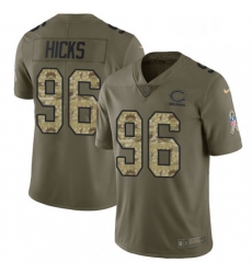 Chicago Bears 96 Akiem Hicks Limited OliveCamo Salute To Service NFL Jersey