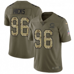 Chicago Bears 96 Akiem Hicks Limited OliveCamo Salute To Service NFL Jersey