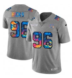 Chicago Bears 96 Akiem Hicks Multi Color 2020 NFL Crucial Catch NFL Jersey Greyheather