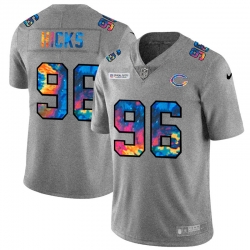 Chicago Bears 96 Akiem Hicks Multi Color 2020 NFL Crucial Catch NFL Jersey Greyheather