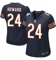 Women's Chicago Bears 24 Jordan Howard Game Navy Blue Team Color NFL Jersey
