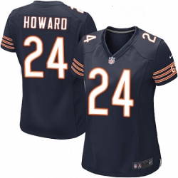 Women's Chicago Bears 24 Jordan Howard Game Navy Blue Team Color NFL Jersey