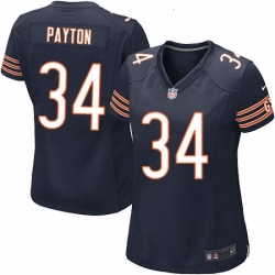 Women's Chicago Bears 34 Walter Payton Game Navy Blue Team Color NFL Jersey