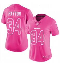 Women's Chicago Bears 34 Walter Payton Limited Pink Rush Fashion NFL Jersey