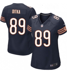 Women's Chicago Bears 89 Mike Ditka Game Navy Blue Team Color NFL Jersey