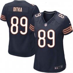 Women's Chicago Bears 89 Mike Ditka Game Navy Blue Team Color NFL Jersey