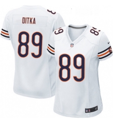 Women's Chicago Bears 89 Mike Ditka Game White NFL Jersey