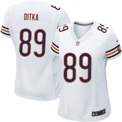 Women's Chicago Bears 89 Mike Ditka Game White NFL Jersey