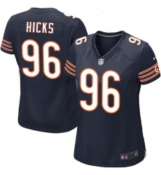 Women's Chicago Bears 96 Akiem Hicks Game Navy Blue Team Color NFL Jersey