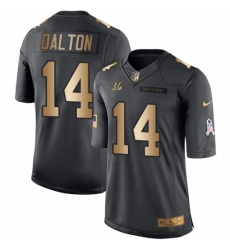 Cincinnati Bengals 14 Andy Dalton Limited BlackGold Salute To Service NFL Jersey