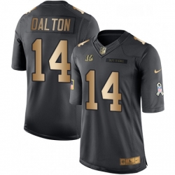 Cincinnati Bengals 14 Andy Dalton Limited BlackGold Salute To Service NFL Jersey