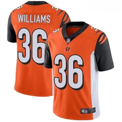 Cincinnati Bengals 36 Shawn Williams Orange Alternate Stitched Football Vapor Untouchable Limited Jersey