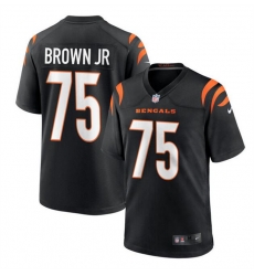 Cincinnati Bengals 75 Orlando Brown Jr Black Stitched Game Jersey