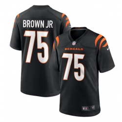 Cincinnati Bengals 75 Orlando Brown Jr Black Stitched Game Jersey