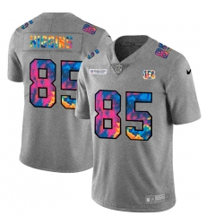 Cincinnati Bengals 85 Tee Higgins Multi Color 2020 NFL Crucial Catch NFL Jersey Greyheather