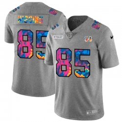 Cincinnati Bengals 85 Tee Higgins Multi Color 2020 NFL Crucial Catch NFL Jersey Greyheather