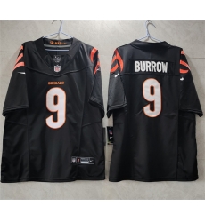 Cincinnati Bengals 9 Joe Burrow Black 2023 F U S E Vapor Untouchable Limited Stitched Jersey