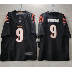 Cincinnati Bengals 9 Joe Burrow Black 2023 F U S E Vapor Untouchable Limited Stitched Jersey