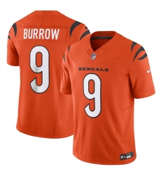 Cincinnati Bengals 9 Joe Burrow Orange 2023 F U S E Vapor Untouchable Limited Stitched Jersey