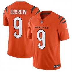 Cincinnati Bengals 9 Joe Burrow Orange 2023 F U S E Vapor Untouchable Limited Stitched Jersey