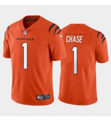 Women's Cincinnati Bengals  1 Ja'Marr Chase Orange 2021 Draft Jersey