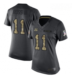 Women's Cincinnati Bengals  11 John Ross III Black Stitched Football Limited 2016 Salute To Service Jersey
